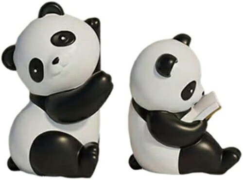 パンダ かわいい 萌え おしゃれ 置物 オブジェ 本棚の飾り ブックエンド 本立て ペア 磁器製 黒白 インテリア 雑貨