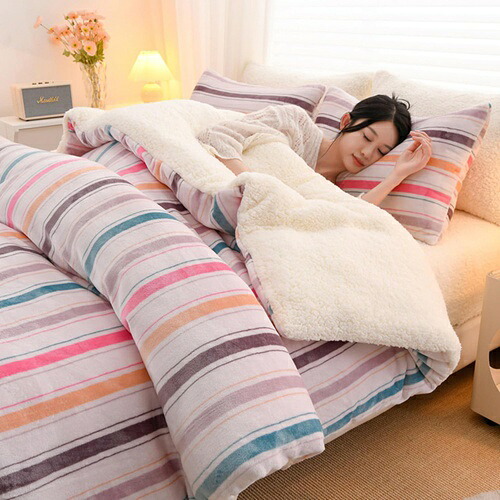 掛けふとん シープ調ボア 朦々たる 2インチ1 200X230糎ダブル冬【?4kg】 秋冬用 花柄 愛くるしげ 極厚ブランケット 寝具 冬用掛けふとん 保温力UP 生あたたかい 静電気打つ手 洗える 毛玉なし 吸湿 防臭 インテリア・寝具・収納-寝具-掛け布団カバー
