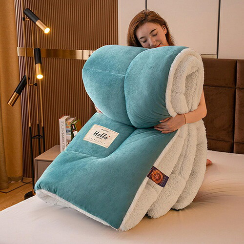 掛けふとん 2WAY かけぶとん ダブル シープ調ボア 朦々たる 冬用 極厚ブランケット 保温力UP 生あたたかい 裏ボア 無地 キルト アレルギー反応打つ手 洗える 安眠 毛玉なし 北欧風 掛け好いたらしい 一人暮らし 150 インテリア・寝具・収納-寝具カバー・シーツ-寝具