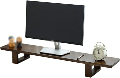 モニター台 モニタースタンド 机上台 80*20*12 パソコン台 PC台 机上ラック 1段 木製 デスクトップ用 机上 モニタースタンド 机上台 ウォールナット色 pcモニター台 パソコンラック 卓
