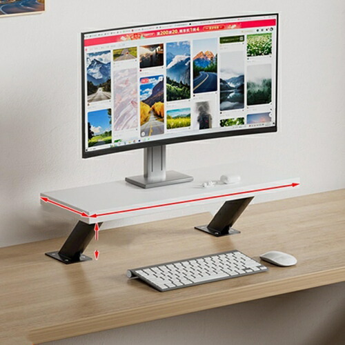 モニター台 キーボード収納 100*20*16 机上台 多機能 コンピュータモニタースタンド 木製 天然木 マウス収納 オフィス 自宅用 テレワーク すっきり収納 在宅勤務 デスク上置棚 広い収納空間