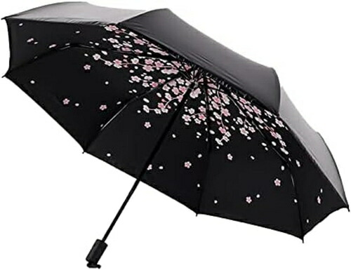 折りたたみ傘 日傘 逆折り式 晴雨兼用 UVカット 遮光 遮熱 軽量 撥水 耐風 携帯便利 8本骨 桜 花柄 紫外線対策 収納ポーチ付き