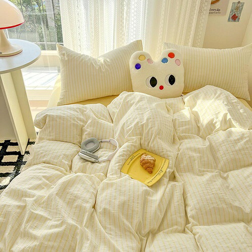 掛けふとんカバー 寝具4点セット ダブル 布団カバー オールシーズン用 洗い替え ポリエステル混紡 優しい肌触り 柔らかい 洋式・和式兼用 防ダニ加工 摩擦耐久性 高密度生地 おしゃれ ふとんが入れや