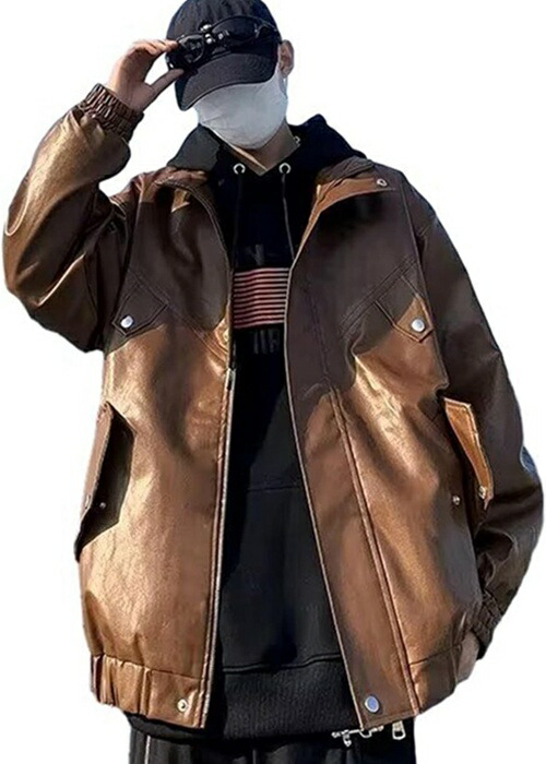 レザージャケット ライダースジャケット メンズ レディース hip hop ブルゾン ジャンパー 革ジャン ジップアップ カッコイイ 無地 アウター トップス 防風性 PUジャケット ユニセックス 普