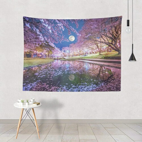 タペストリー 桜 カラー 花 壁掛け 150x200 多機能壁掛け 背景布 和風 多機能 簡単撮影用 寮 お店 部屋 インテリア 間仕切り 布ポスター 装飾布 模様替え 気分転換 ホームデコ ウオール