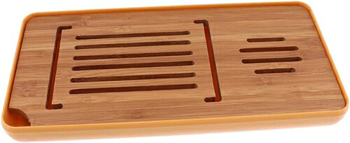 排水式茶盤 中国の茶色茶用のトレイ排水タイプ 茶道道具 (色 : As shown Size : 23x11.5cm)