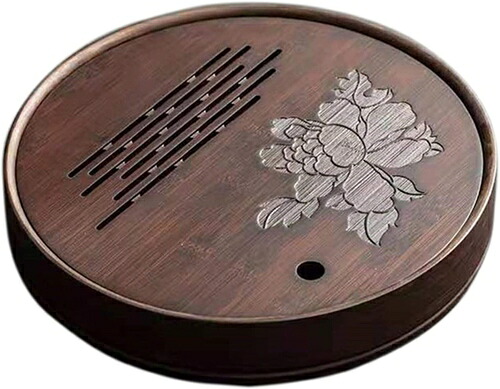 茶盤 茶盆 茶台 Bamboo Home Tea Tray 水取っておく ラウンド 分かりやすい 素っ気ない ブリューイング 速見表 スモール 紅茶 速見表 Bamboo Tea Sea 中国茶器 製造会社