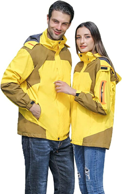 マウンテンパーカー メンズ ジャケット アウトドア ウインドブレーカー 登山服 防寒着 3in1 取り外し可能 二着セット 多機能コート フード付き 撥水 防風 保温 6XL