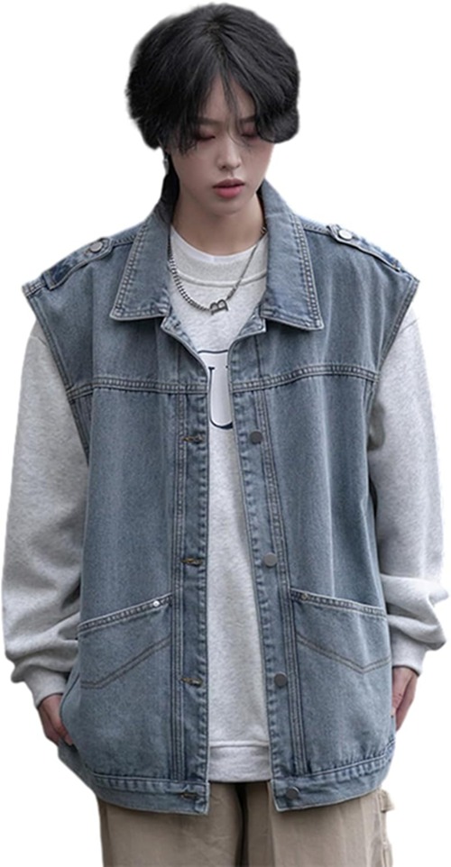 デニムベスト メンズ カジュアル ゆったり アウトドアベスト ジージャン ジャン ジレ チョッキ 軽量 ストリート オシャレ 男女兼用 ノースリーブ アウター 袖なし ジャケット 大きいサイズ 7,820円