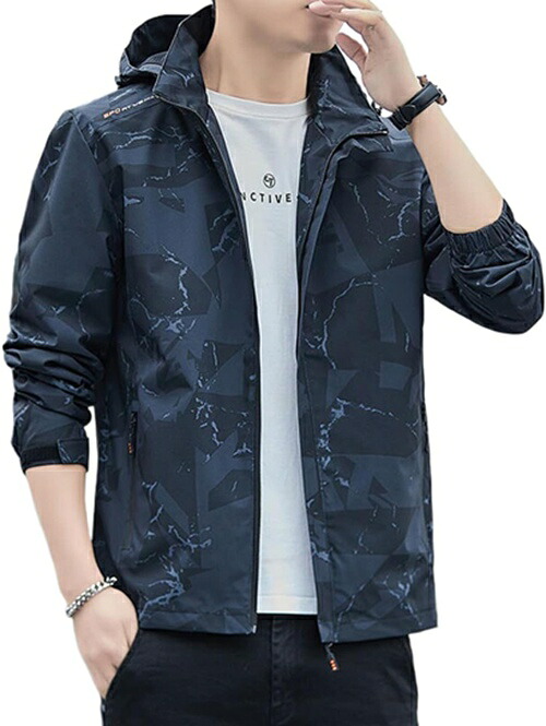 ウインドブレーカー メンズ ジャケット 薄手コート トップス 秋服 おしゃれ フード付き 大きいサイズ 多機能 軽量 アウトドアジャケット 防風 マウンテンパーカー 春 通勤 通学 登山 釣り ファッ