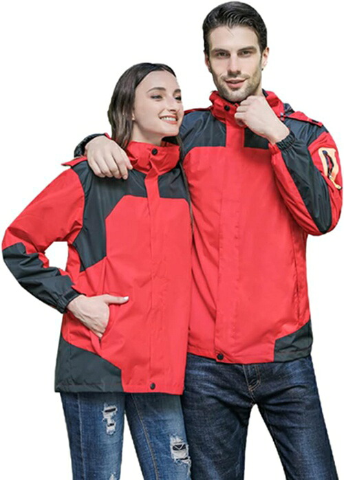 マウンテンパーカー メンズ ジャケット アウトドア ウインドブレーカー 登山服 防寒着 3in1 取り外し可能 二着セット 多機能コート フード付き 撥水 防風 保温 7XL