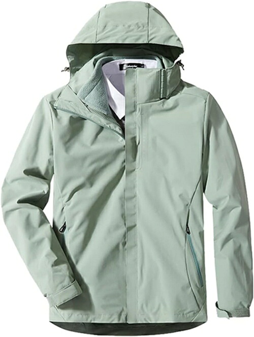 マウンテンパーカー メンズ ジャケット アウトドア ウインドブレーカー 登山服 防寒着 3in1 取り外し可能 二着セット 多機能コート フード付き 撥水 防風 保温 3XL