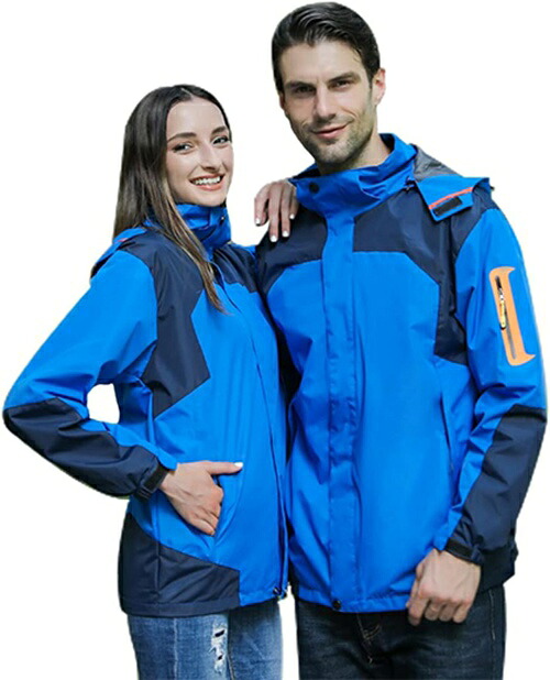マウンテンパーカー メンズ ジャケット アウトドア ウインドブレーカー 登山服 防寒着 3in1 取り外し可能 二着セット 多機能コート フード付き 撥水 防風 保温 7XL