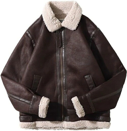 革ジャケット ライダースジャケット メンズ レディース 裏起毛 ボアジャケット バイクジャケット 秋着 冬服 ジッパー アウター ブルゾン 保温 防寒 スタジャン ビジネス カジュアル PU革 ブラウ