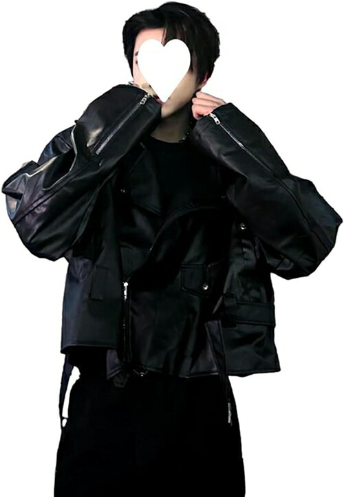 革ジャケット ライダースジャケット メンズ パンク系 B系 かっこいい ゴシック バイクジャケット 秋着 冬服 アウター スタジャン カジュアル 合皮ジャンパー 防水 柔らか ワーク アウトドア｜IKYUWA店