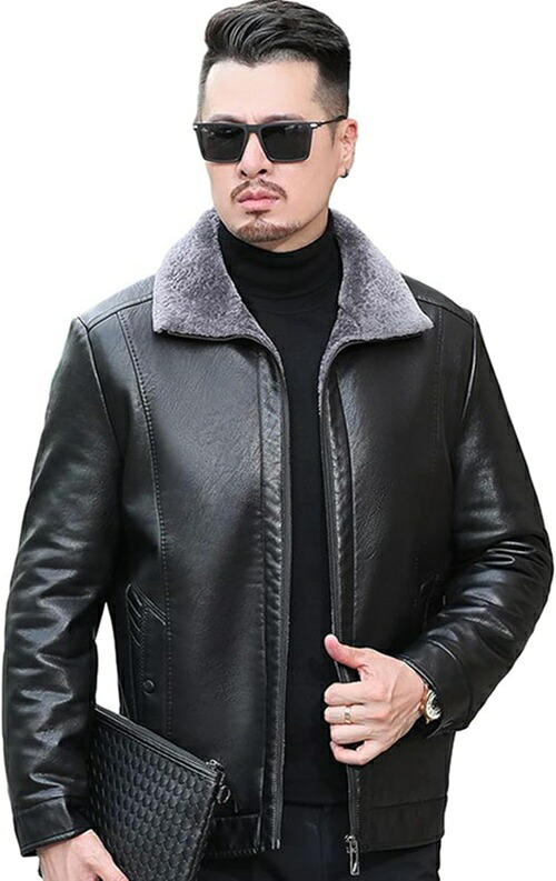 本革 革ジャン メンズ ライダースジャケット レザージャケット 裏起毛 ラム 羊革 折り襟 大きいサイズ ブルゾン 秋 冬 ジャンパー スタジャン 撥水加工 防風防雨 合皮ジャケット 作業着 お洒落