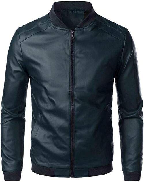 革ジャン ライダースジャケット メンズ フェイクレザー ハイネック M-4XL カーキ ブラック ブラウン ネイビー アウター コート ブルゾン レザージャケット ジップアップ カジュアル バイクジャ｜IKYUWA店