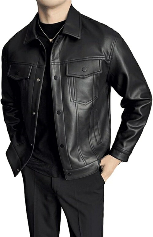 革ジャケット ライダースジャケット メンズ バイクジャケット 秋着 冬服 ジップアップ アウター ブルゾン あったか 防寒着 スタジャン ビジネス 防水 柔らかい アウトドア 日常 旅行 ブラウン ブ｜IKYUWA店
