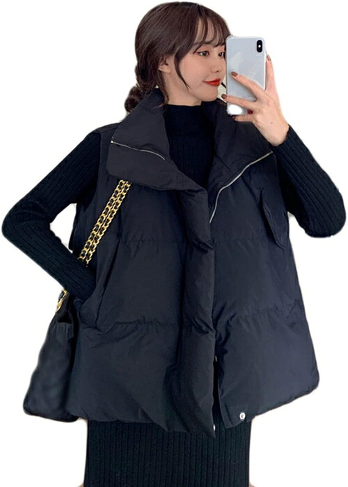 レディース 中綿 ダウン コットン ベスト ダウンベスト アウター 冬 秋 冬物 冬物 冬服 細身 防寒 暖かい 黒 インナーダウン 軽量 防寒 重ね着 あったか おしゃれ カジュアル エレガント シ｜IKYUWA店