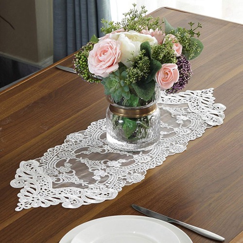 ゴールド テーブルランナー 結婚式 パーティー 食卓飾り おしゃれ レーステーブルランナー 欧風 レース刺繍入り花柄 優雅 テーブルセンター 誕生日 送別会 イベント 食卓ランナー エレガント 上品