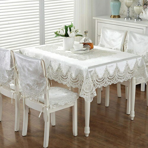 結婚式 パーティー 150*210cm テーブルクロス テーブルカバー 白 レース 食事カバー 北欧 ジャカード 豪奢 テーブルマット レーステーブルクロス 長方形 円形 正方形 ダイニングテーブルク