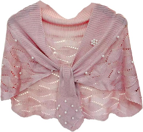 ストール ボレロ レディース 羽織 付け襟 かぎ針編み パール飾り 肩掛け 大判 マフラー 防寒 ニット ショール 厚手 ポンチョ 結婚式 ドレス 誕生日 エレガント おしゃれ アレンジ自在 冷房対策