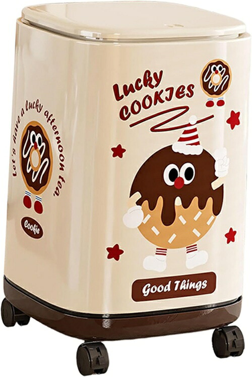 キッチンゴミ箱 キャスター付き 蓋付きバケツ 丈夫な装飾キッチンゴミ箱 ダイニングルーム バスルーム ファームハウス用