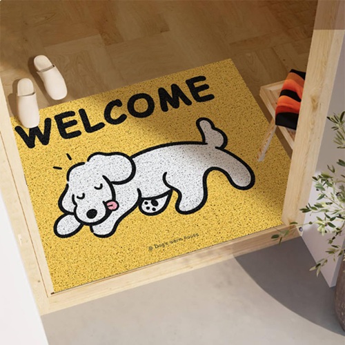 玄関マット ウェルカムマット 50*80cm 犬柄 おしゃれ 家庭用 滑り止め 汚れ落とし インドアマット ドアマット 室外 屋外用ドアマット エントランス スタイル1 おしゃれ 屋外用 長方形 エン
