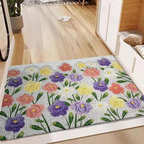 玄関マット 屋外 スタイル1 おしゃれ かわいい 屋外マット 40*60cm 汚れ落としマット PVC ビニール 花柄 オシャレ インテリア 屋内 屋外用ドアマット 泥落としマット エントランス 家庭