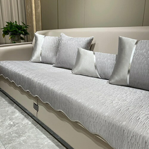 欧風 ソファーカバー 綿 ソファーシーツ 四季通用 滑り止め マルチカバー 水洗い 85*150cm ファッション ふわふわ 厚手 シェニール織 キルティング 肘なしと肘付きソファーとも適用 出窓 室
