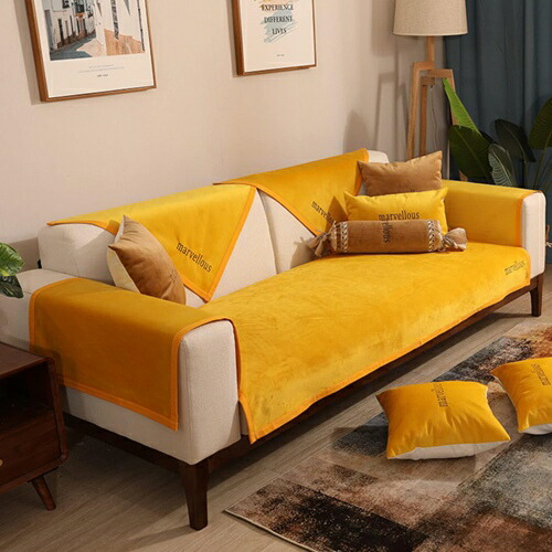 ソファーカバー 110*180CM ソファーシーツ マルチカバー ペット用品 滑り止め キルティング保護 柔らかい ふわふわ 北欧風 おしゃれ カラー 無地 優しい肌触り感 汚れ 傷防止 洗える ソフ