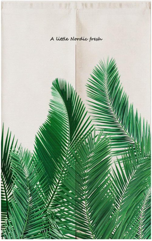 玄関のれん のれん 植物 カラー リーフ柄 飾り 間仕切り 目隠し 半間のれん ins風 リーフ 緑葉っぱ おしゃれ ドアカーテン 間仕切り カーテン 寝室家 庭用 トイレ 試着室 85*150 キッ