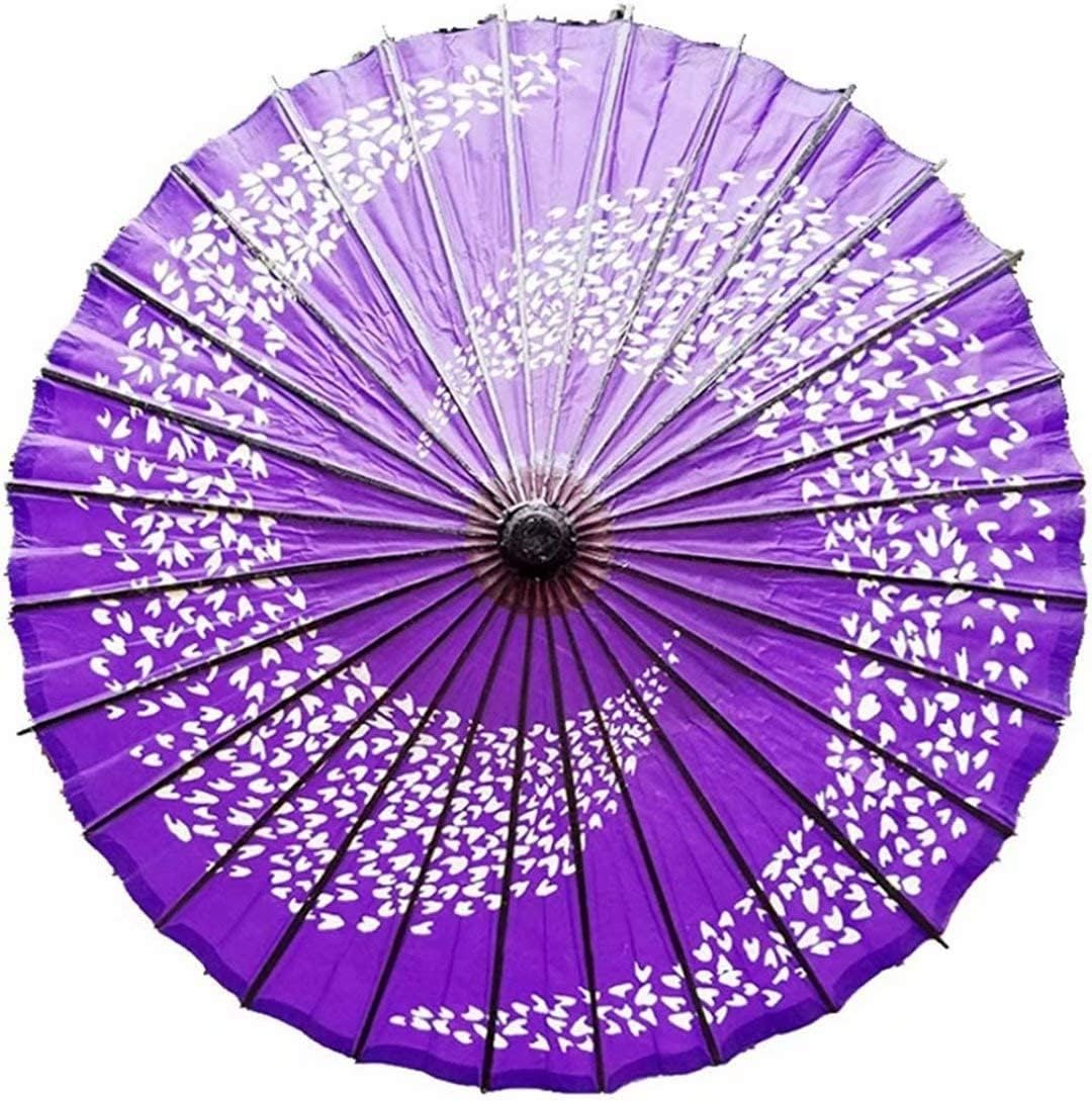 傘 長舞傘 雨傘 花柄 花火 インテリア コスチューム用小物 踊り傘 飾り用 防水 手作り 油引き 赤 紫 青 80*84cm