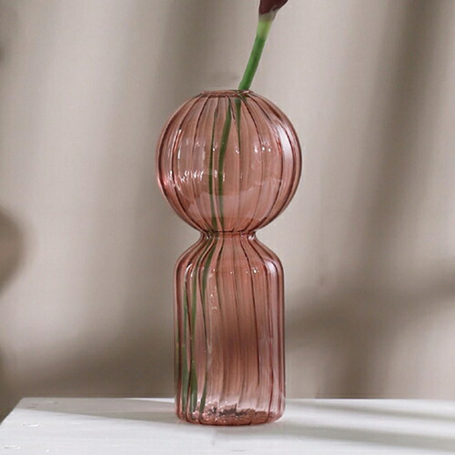花瓶 フラワーベース ガラス インテリア 韓国 透明 おしゃれ かわいい お花 ギフト プレゼント インテリア シンプル 一輪挿し 小さい クリア 北欧 ワインレッド 花器 新生活 リビング 3*17
