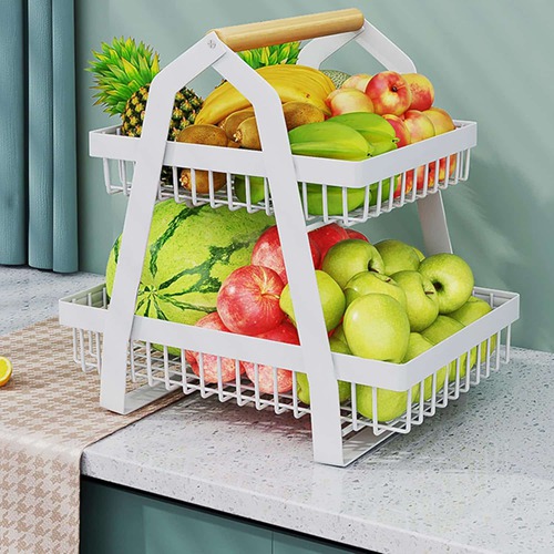 収納棚 キッチンラック 野菜棚 オープンラック オシャレ 多機能 バスケットラック 貯蔵棚 台所 ホワイト 33*21*30 洗面所 リビング キッチン収納 トイレラック オープンシェルフ 隙間収納