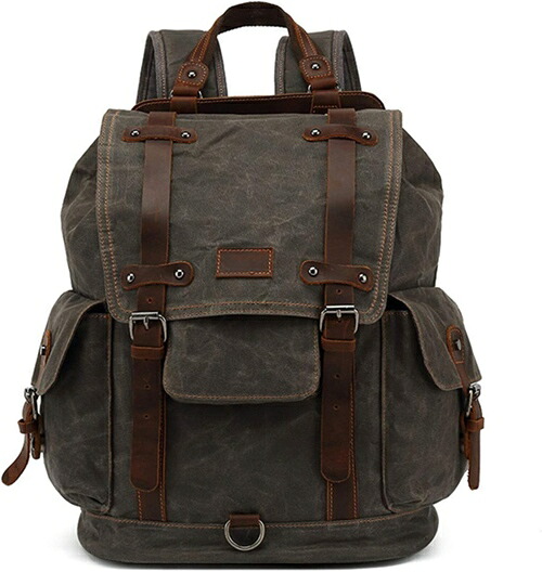 バックパック メンズ キャンバス 43*37*19cm 防水 大容量 多機能 リュックサック デイパック 登山リュック・ザック ビジネス スポーツ アウトドア 旅行 出張 レトロ カジュアル おしゃれ