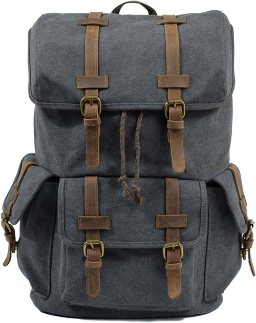登山リュックサック キャンバス メンズ 欧米風 レトロ 45*30*14cm 大容量 丈夫 耐摩耗 多機能 バックパック デイパック ザック ビジネス スポーツ アウトドア 通学 通勤 旅行 出張 カ