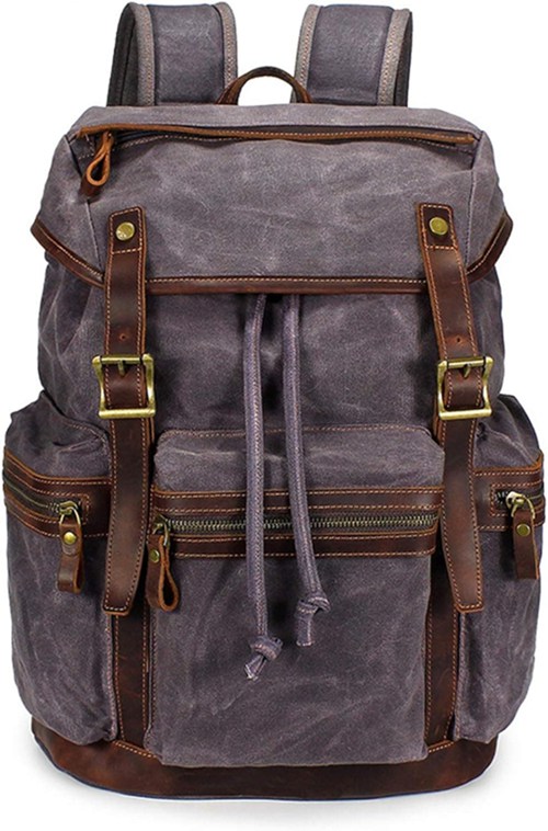 バックパック メンズ キャンバス オイルワックス 45*33*15cm 防水 大容量 多機能 リュックサック デイパック 登山リュック・ザック ビジネス スポーツ アウトドア 旅行 出張 レトロ カジ