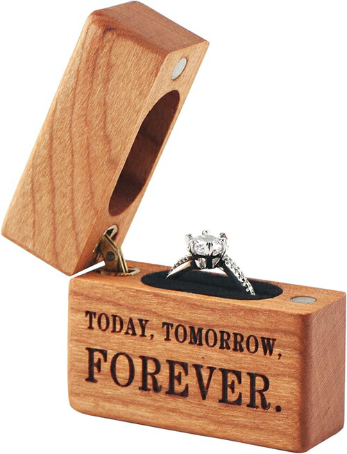 木製リングボックス ポータブルリングボックス 木製リングケース 婚約 プロポーズ 結婚式ジュエリーディスプレイリングボックス(チェリー) 17,648円