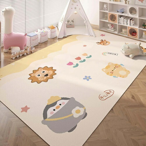 子供部屋 カーペット ラグマット PUレザー PVC 拭ける 汚れ防止 防水 床の傷対策 防虫 防カビ 大判 可愛い柄 ベビー 幼稚園 滑り止め 旅館 リビングルーム 家庭用 新築祝い 引越し 120