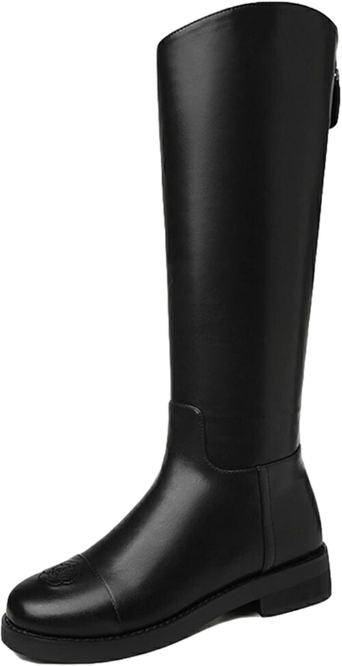 ロングブーツ ロング丈 レディース 暖かい 秋冬シューズ シンプル 美脚 バックジッパー ローヒール ジョッキーブーツ ロングエンジニアブーツ 大人 上品 シンプルデザイン ヒール 黒 靴 裏起毛 快｜IKYUWA店