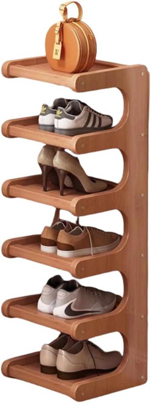 シューズラック 玄関 靴収納ラック 天然竹製 組み立て不要 下駄箱 靴箱 靴収納棚 2段/3段/4段/5段/6段/7段/8段 大容量 安定性 軽量 省スペース 細身 玄関/寝室/テラス/母子室/カフェ
