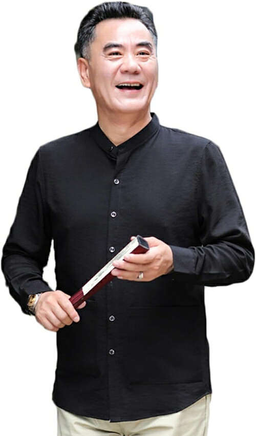 長袖シャツ メンズ 立ち襟 開襟シャツ ボタンダウンシャツ ビジネス 中山服 ポケット付き シャツジャケット カジュアルシャツ ルーズ 着心地良い おしゃれ デイリー 通勤 上着 唐装 旅行 紳士用｜IKYUWA店