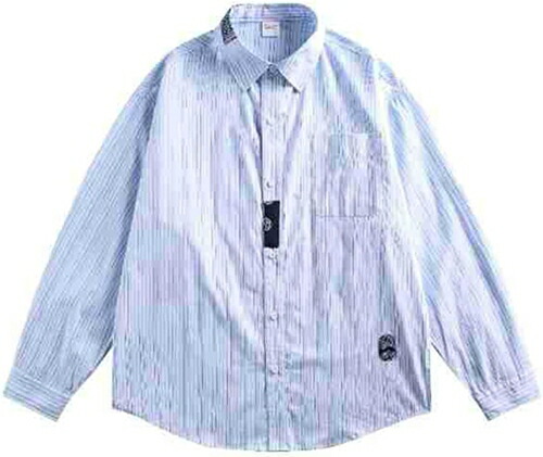 縞柄シャツ 長袖 メンズ カジュアルシャツ 折り襟 胸ポケット 春着 ビジネスシャツ 秋服 上着 快適 簡約 吸汗速乾 汗染み防止 快適 ゆったり 普段着 お出かけ ストリート オールシーズン｜IKYUWA店