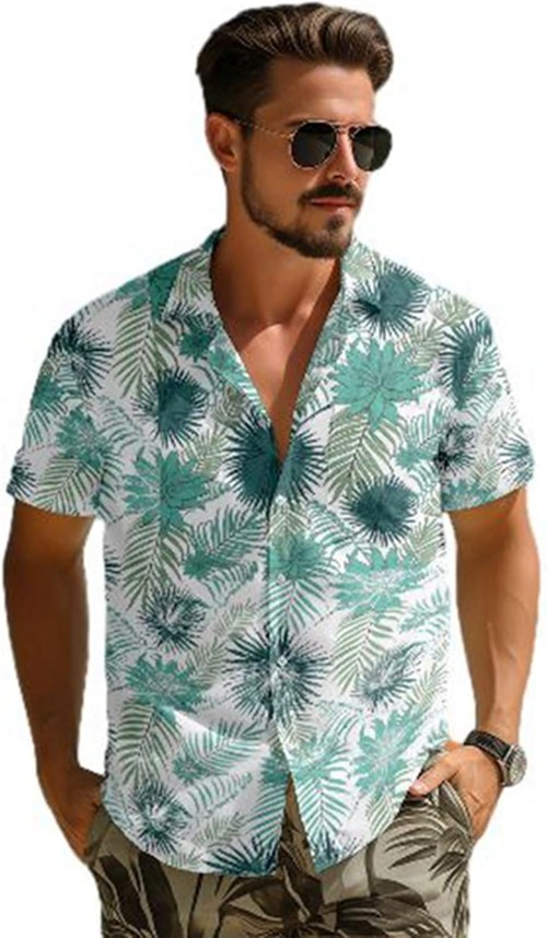 アロハシャツ 半袖シャツ メンズ 夏服 薄手 アロハシャツ ハワイ風 ビーチシャツ 日焼け防止 カジュアル 涼しい 汗染み防止 プリントシャツ 総柄 綿 おおきいサイズ 旅行 アウトドア