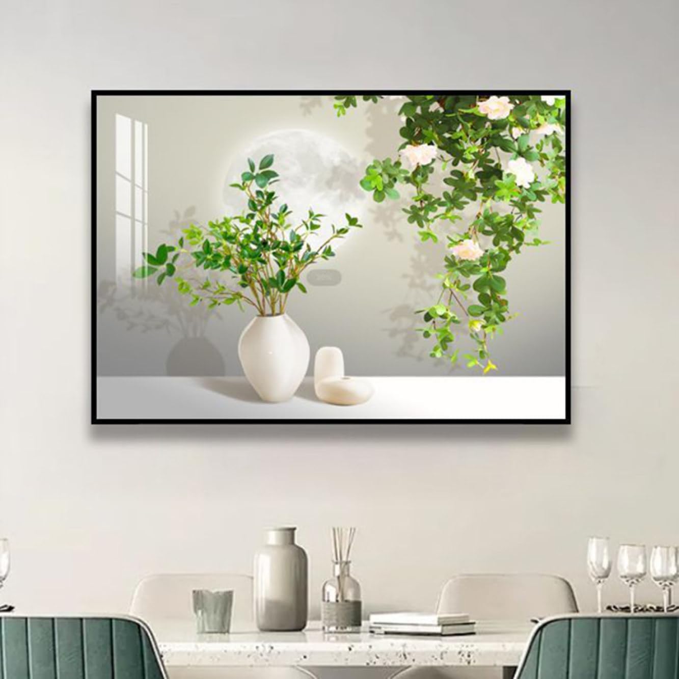 絵画 葉と花 40*30cm インテリア 色彩の風景 アートパネル 壁の絵 ポスター 壁掛け ソファの背景絵画 玄関 壁飾り 額無し アート 印刷 デザイン03 キャンバス ウォールアート 画像 現代