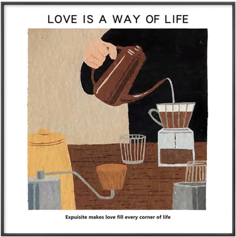 絵画 おしゃれ 水彩風 coffee アートパネル デザイン01 油絵 インテリア 飾り絵 カフェ ルーム用 30*30cm ポスター 壁掛け 部屋 壁掛け装飾品 玄関に飾る 壁掛けアート アートフレ