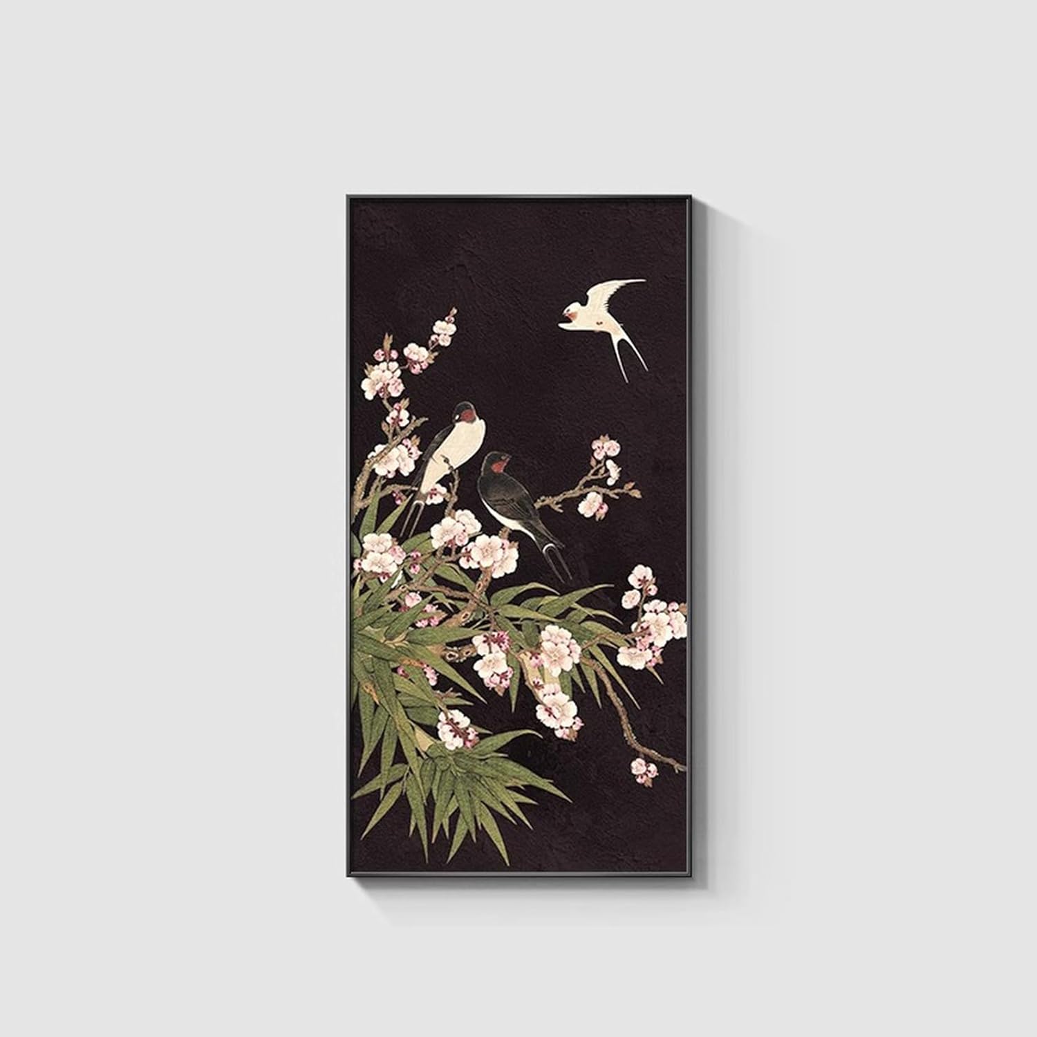 アートパネル 葉 花 40*80cm 鳥 風景画 飾り絵 ポスター アートフレーム 絵画 インテリア 中華風 壁の絵 部屋飾り 装飾画 リビングの絵 デザイン07 フラワー 風水 モダン 部屋 玄関
