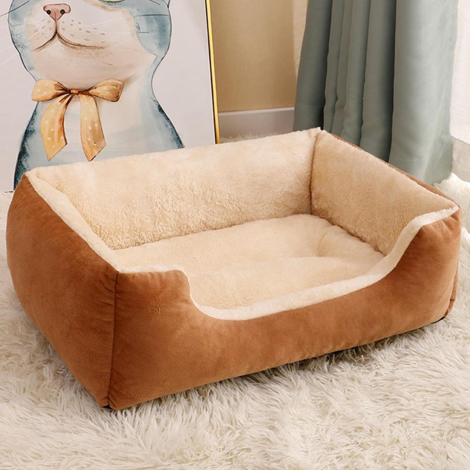 ペットベッド 猫ベッド 犬ベッド 秋 冬 ふわふわ もこもこ 柔らかい 滑り止め ペットクッション 中型犬 大型犬 小型犬 可愛い 無地 洗える 厚手 ペットソファ 寝心地良い 掃除やすい オールシー