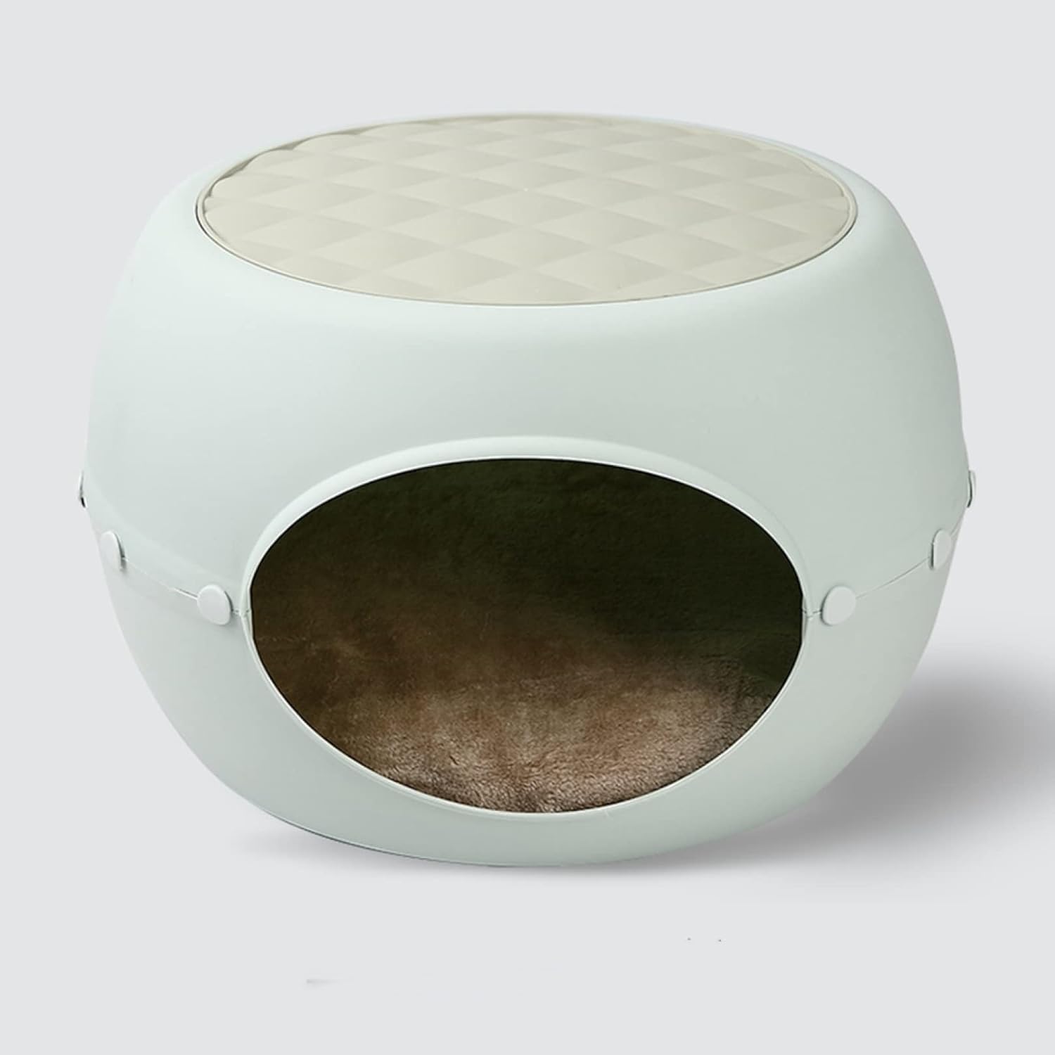 猫 ベッド 多用途猫小屋 ペットハウス ペットハウススツール ペットベッド 猫ハウス 別荘 工具不要 組立簡単 荷重85KG 室内 冬 ふわふわ 暖か おしゃれ 45*33.9*51.9cm グリーン